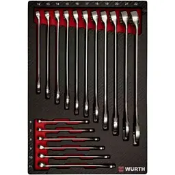 Набор ключей комбинированных метрических Wurth в ложементе 17 шт. Zebra (арт. 0965905401)