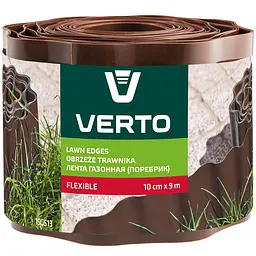 Стрічка газонна Verto, бордюрна, хвиляста, 10 см x 9 м, коричнева (15G513)