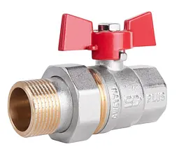 Кран кульовий "Американка" Thermo Alliance Standart 1" ВЗ прямий, латунь, PN40, метелик SD220NW25PN40