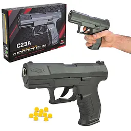 Іграшковий пневматичний пістолет Walther Airsoft gun з кульками 6 мм (C23A)