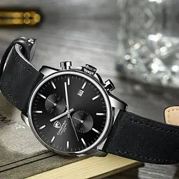 Чоловічий наручний класичний годинник Cheetah Monaco (Сріблястий з чорним) - мініатюра 4