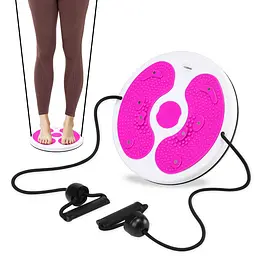 Диск здоров'я для талії Cornix Twisting Waist Disc з еспандерами White/Pink XR-0447 - мініатюра 2