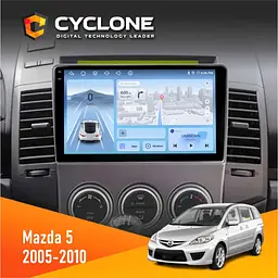 Штатна магнітола Mazda 5 (Premacy) 2005-2010 Cyclone C9-012 4x64, DSP, 4G Cyclone (НФ-00007934)
