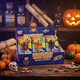 Льодяник на паличці Halloween Skull Lollipop 1шт, 12г - мініатюра 5