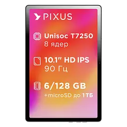 Планшет Pixus Line NEW 10.1" 6/128GB LTE metal, graphite (4897058532340) - мініатюра 2