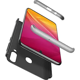 Чохол-накладка GKK 3 in 1 Hard PC Case Samsung Galaxy A20/A30 Silver/Black - мініатюра 2