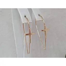 Золоті сережки Платон Хрестики. 1С265/00Б - мініатюра 4