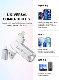 USB-накопичувач LESOGE Apple MFi Certified USB Flash Drive 128 ГБ - мініатюра 4