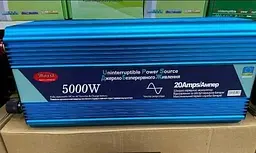 Автоінвертор 12 V-220 V 5000 W перетворювач напруги з чистою синусоїдою та функцією заряджання акумулятора UPS 20 A 12 V-220 V WimpeX WX-5100 - мініатюра 1
