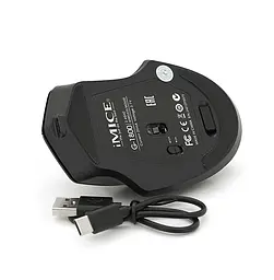 Игровая мышь беспроводная iMICE G1800 Rechargeable, 4 кнопок, аккумулятор, 1600dpi, 2.4Ghz, Black - мініатюра 8