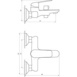 Змішувач для ванни Globus Lux Koln GLK-0102N - мініатюра 7