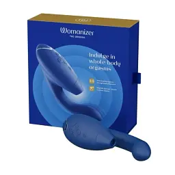Лубрикант Womanizer Duo 2 + 50 мл - Вібратор із вакуумним стимулятором, 20.3х3.5 см синій - мініатюра 9