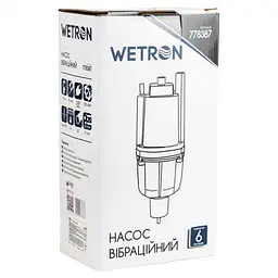 Насос вібраційний Wetron 0,25кВт H75м Q18л/хв Ø100мм 10м кабелю нижній забір 30412 - мініатюра 5