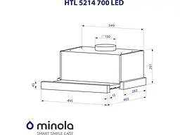 Витяжка Minola HTL 5214 BL 700 LED - мініатюра 9