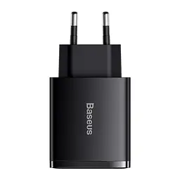 Мережевий зарядний пристрій Baseus Compact Quick Charger 2USB + 1Type-C 30W CCXJ-E01 Black - мініатюра 2