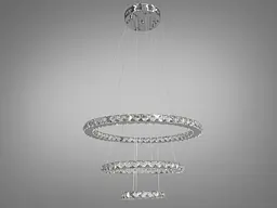 Люстра LED Diasha 7201-8W/580+400+200HR 66W, хром, дизайнерський стиль, регульована висота, пульт ДУ - мініатюра 3