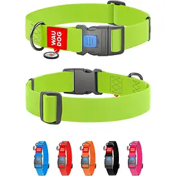 Нашийник для собак водостійкий Waudog Waterproof з QR паспортом, пластиковий фастекс, XXL, 46-70х4 см, салатовий - мініатюра 2