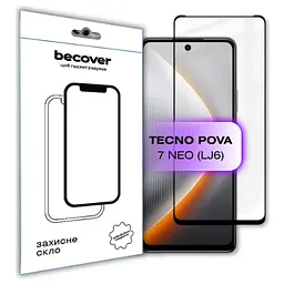 Скло захисне BeCover Tecno POVA 7 Neo (LJ6) Black (714920) - мініатюра 2