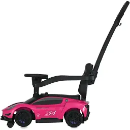 Дитяча каталка-толокар 2 в 1 Bambi M 5106-8 з батьківською ручкою рожевий - мініатюра 3