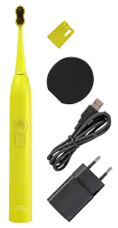 Звукова гідроактивна зубна щітка Megasmile Black Whitening ІІ Electric Yellow, жовтий - мініатюра 2