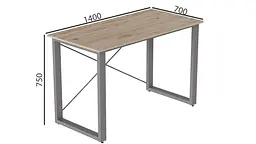 Письмовий стіл Ferrum-decor Драйв 750x1400x700 Сірий метал ДСП Дуб Сан-Марино 32 мм (FRD-103409) - мініатюра 7