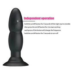 Анальна пробка Pretty Love RC Vibrating Butt Plug 13.5 см (чорний) - мініатюра 7