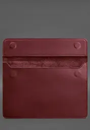 Шкіряний чохол-конверт BlankNote на магнітах для MacBook Pro 16" Бордовий Crazy Horse - мініатюра 3