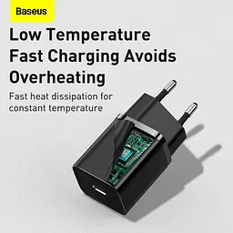 Мережевий зарядний пристрій Baseus Super Si Quick Charger 1C 25W Black (CCSP020101) [78687] - мініатюра 9
