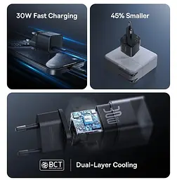 Зарядний пристрій Baseus GaN5S Fast Charger 30W (Type-C) white (P10162504213-00) - мініатюра 6