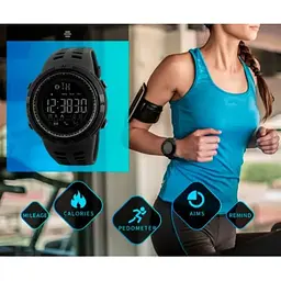 Розумний наручний годинник Skmei 1250 Smart Clever Чорний - мініатюра 5