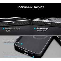 Протиударний чохол для iPhone 14 Pro Pitaka Military Grade MagSafe MagEz Case Pro 3 1500D Black/Grey (KI1401PP) - мініатюра 7