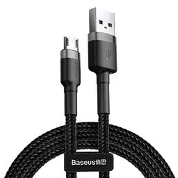 Кабель Baseus Cafule Micro USB 1.5A (2m) gray/black (CAMKLF-CG1) - мініатюра 5