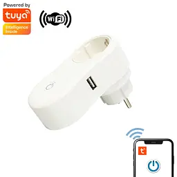 Розумна розетка з таймером, розетка вайфай з дистанційним керуванням WIFI Socket J2 10A 240V +USB - мініатюра 2