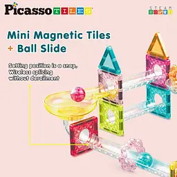 Конструктор магнітний MINI DIAMOND MARBLE RUN TRACK SET PTMG60/28299 PICASSO TILES 60 деталей у коробці - мініатюра 6