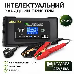 Автоматичний зарядний пристрій HTRC P35 Імпульсний, функція ремонту Repair, десульфатор 12V 35A-24V 18A LiFePO4, AGM, GEL, EFB, WET (19526) - мініатюра 9