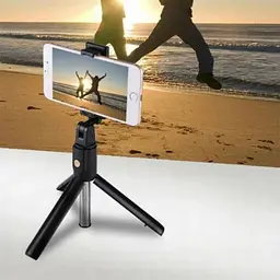 Селфі палиця штатив тринога для телефона Bluetooth з пультом Selfie Stick K07 Чорний - мініатюра 3