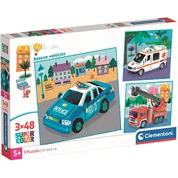  Пазл 3 в 1 Clementoni Rescue Vehicles: 3 картинки по 48 елементів (25318.00)