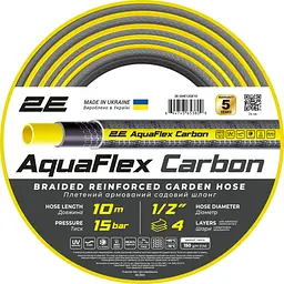 Шланг 2Е AquaFlex Карбоновий 1/2" 10м (2E-GHE12GE10)