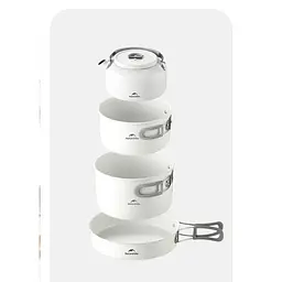 Сковорідка зі складаною ручкою Naturehike CNK2450CF013, 17,5 см, алюміній, біла - мініатюра 3