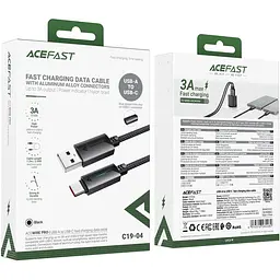 Кабель USB 2.0 AM-Type-CM, 1.2 м, 60W C19-04 Чорний Acefast - мініатюра 4