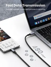 Кабель UGREEN US316 USB-C to USB-C 100W QC4.0 PD3.0 5A 3m Black (90120) - мініатюра 4