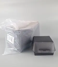 Коробка для бургера, 145x145x100 мм, Black, ламінована, чорний, 50 штук, для бургерів, сендвічів і фастфуду - мініатюра 3