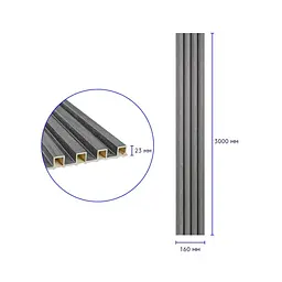 Декоративна стінова рейка Sticker Wall 160x23x3000мм (D) SW-00001534 Срібна - мініатюра 3