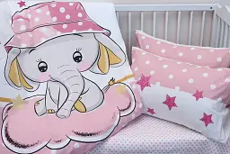Комплект постільної білизни в ліжечко Tag Tekstil Sweet sleeper pink для немовлят Слоненя (рожевий) - мініатюра 2