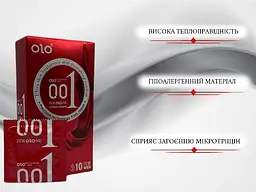 Презервативи Olo Bare Thin 001 Square з точками 10 шт. (ROZ6501053316) - мініатюра 2