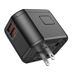 Універсальний зарядний пристрій Hoco AC15 Walker Three-Port PD20W(1C2A) Universal Conversion Charger Black - мініатюра 3