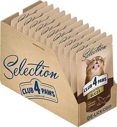 Влажный корм для котов Club 4 Paws Selection с селедкой и салакой в желе 80 г x 12 B5631101