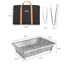 Гриль портативний Naturehike Picnic BBQ Grill NH20CJ006 р-р L сталь - мініатюра 3