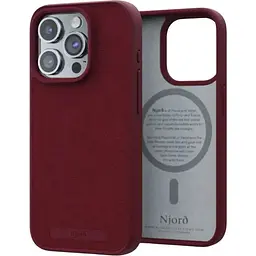 Чохол-накладка Njord Suede MagSafe Case Red для iPhone 15 Pro