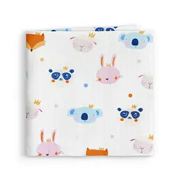 Пелюшки муслінові Cosas Royal Animals 75x75 см, блакитні - мініатюра 2